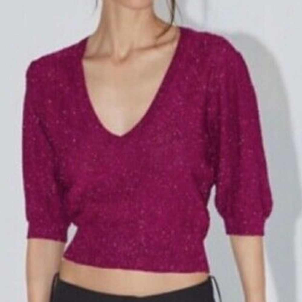 Zara italian yarn knit sweater size large EUC
